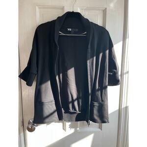 Archival Y-3 Yohji Yamamoto 2008 Heavyweight Terry Short Sleeve Zip Jacket - M
